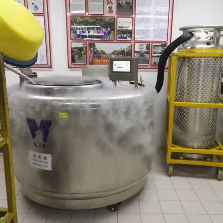 使用液氮罐凍存，外部結(jié)霜